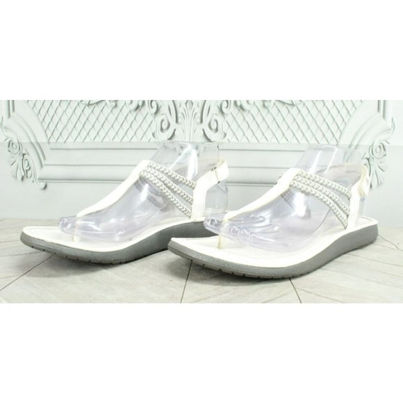 JBU by Jambu White Leather Slip On Slingback Sports Sandals Size 8.5 M - Picture 2 of 9